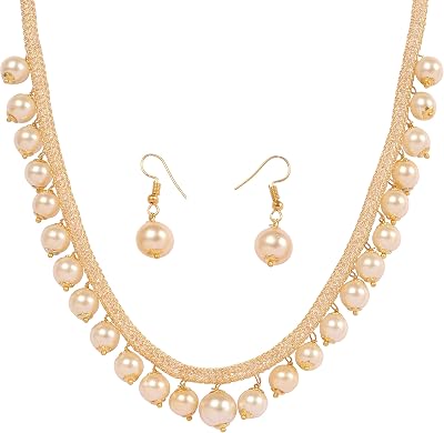 Sunsoul by Touchstone Indian Bollywood Handcrafted Cubic Zirconia CZs Designer Jewelry Necklace Set in Gold or White Gold Tone for Women.