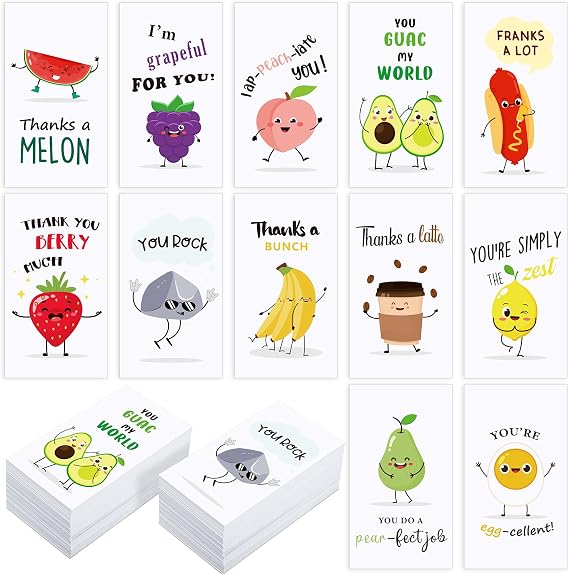 Yeaqee Employee Appreciation Cards Kudos Notes Motivational Blank,Punny2