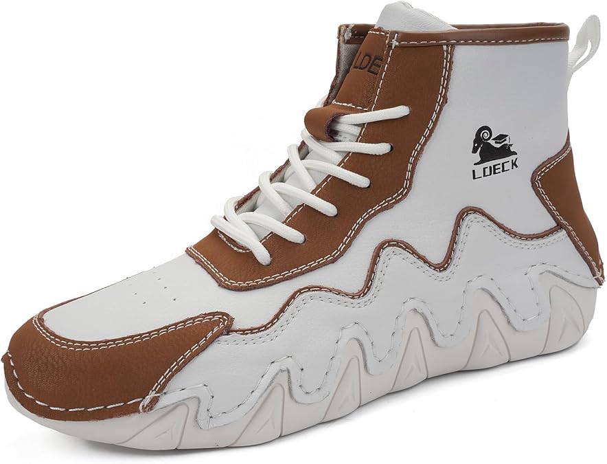Waterproof Lace Up Ankle Boots for Women's Outdoor Warm Snow Boots Fur Lined Handmade Leather beck Boot Casual Non Slip Breathable Chukka Boots for Walking Hiking Driving