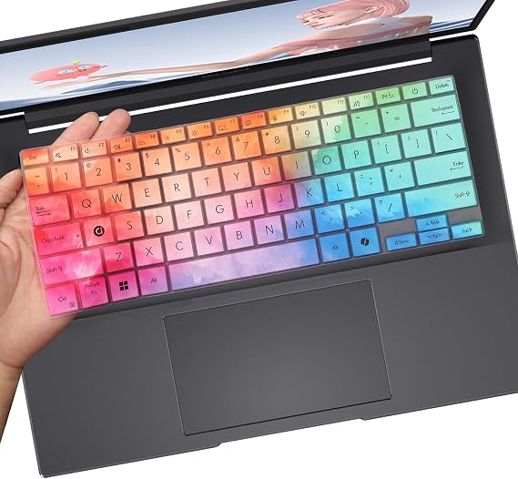 Keyboard Cover Skin for ASUS Vivobook S 14 OLED Laptop M5406 S5406 S5406MA-AS96 14-inch, 2024 New Vivobook S 14 OLED 14-inch Laptop US Layout Keyboard Protective Skin-Colorful