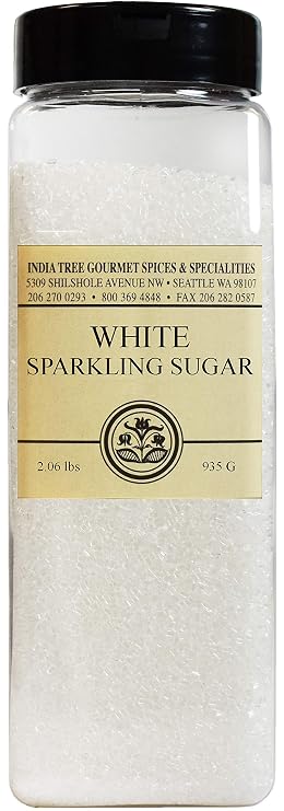 India Tree White Sparkling Sugar, 33 oz | Decorating Sugar for Baking, Beverages & Holiday Treats