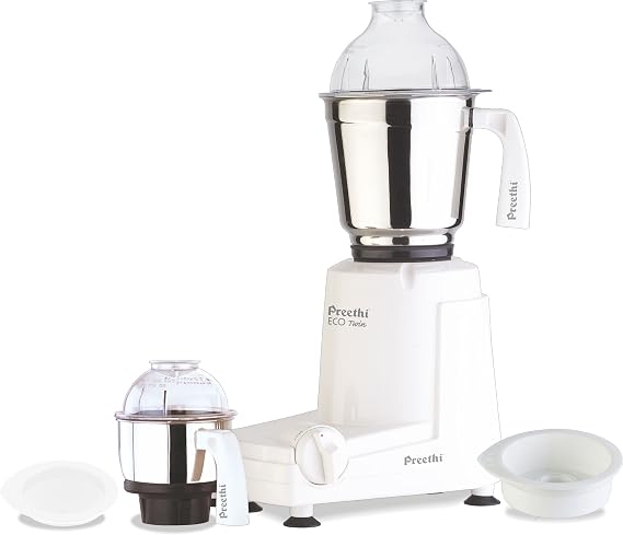 Preethi Eco Twin Jar Mixer Grinder, 550-Watt (MG146)