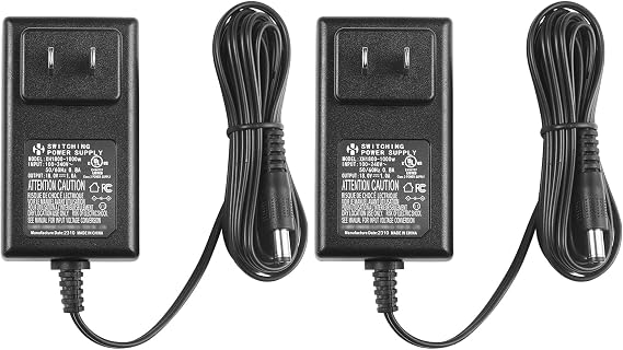 2-Pack AC to DC 18V 1A Power Supply Adapter, Plug 5.5mm x 2.1mm, Center Positive, UL Listed FCC (XH1800-1000w)