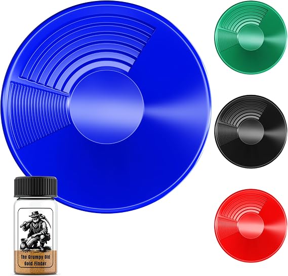 Gold Pan, 380mm Extra Large Dual Riffle For Gold Panning, Washing, Sieveing Or For Use With Gold Panning kit Multiple Colours Available (Blue)