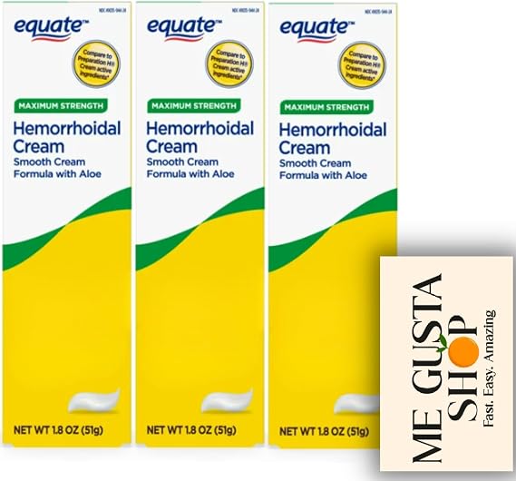 Equate Hemorrhoidal Cream,1.8 Oz Pack of 03 Total 3 + me Gusta Sticker