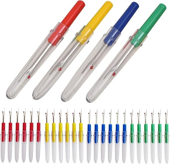 Seam Ripper 24 Pack, Razor-Sharp Stainless Steel Thread Cutter, Ergonomic Non-Slip Handle Stitch Remover for Sewing Embroidery Clothing Repair