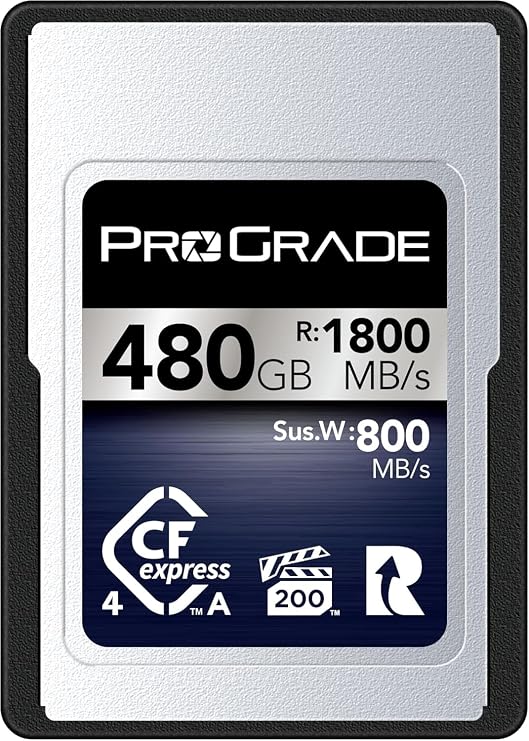 ProGrade Digital CFexpressTM 4.0 Type A Memory Card (480GB) Iridium | Read Speed Up To 1800Mb/S and Write Speed Up To 1700Mb/S for Raw Photo Bursts and High-Resolution Video Recording