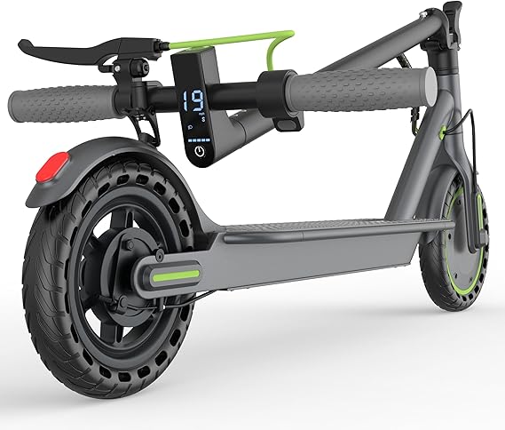 Electric Scooter for Big Kids- 8.5 Solid Tires, 350W Motor, Up to 19 MPH& 12&16 Miles Long-Range Portable Commuting E-scoote with Double Braking System, App