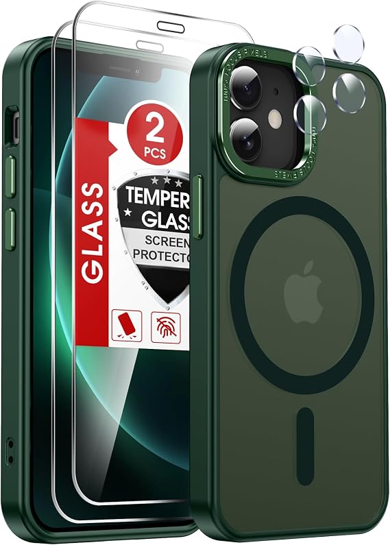 LeYi for iPhone-13 Mini Case/i Phone 12-Mini Cases for Magsafe Green