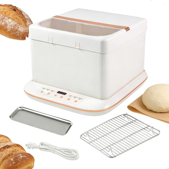Folding Proofer & Slow Cooker, 30-250F Temp Control with 24H Timer, Collapsible Dough Fermentation Box, Space Saving Sourdough Starter Warmer Kit for Bread Pizza Dough Yogurt Home Baking