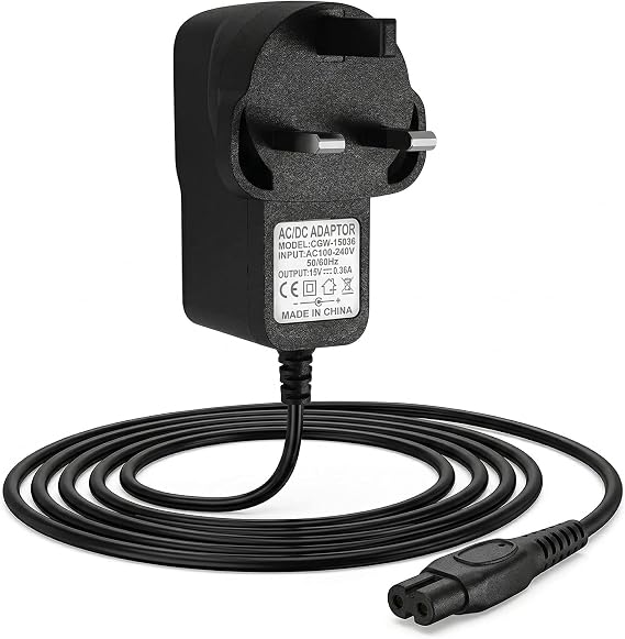 15V Fit for Philips Shaver Charger UK, Fit for HQ8505 5000 9000 Series | For Beard Trimmer Shaver 7000 9000 Series, BT5502 S5465 HC5630 S3233 HC5630 MG7750 Electric Shaver Razor Charging Cord