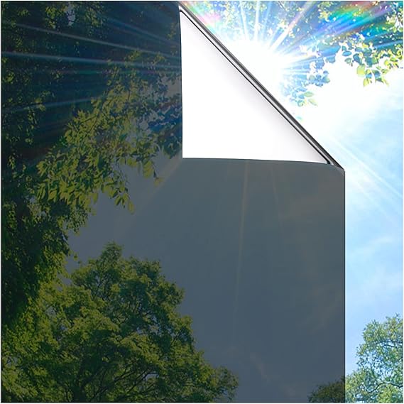 Coavas One Way Privacy Window Film Heat & Glare Control, 17.5"x78.7" Black