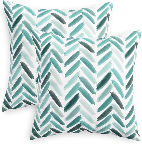 CaliTime Decorative Couch Throw Pillow Covers 18 X 18 Inches Teal Green