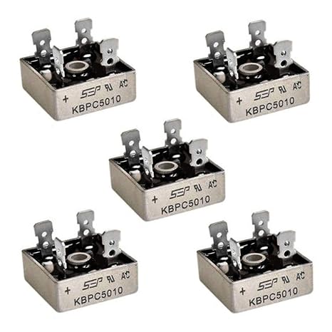KBPC5010 Bridge Rectifier Diode 50A 1000V KBPC Single Phase Full Wave 50 Amp Electronic Silicon Diodes (Pack of 5) by Envistia Mall