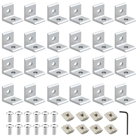 24Pack 3030 Corner Bracket Connector 90Degree Angle Bracket Silver