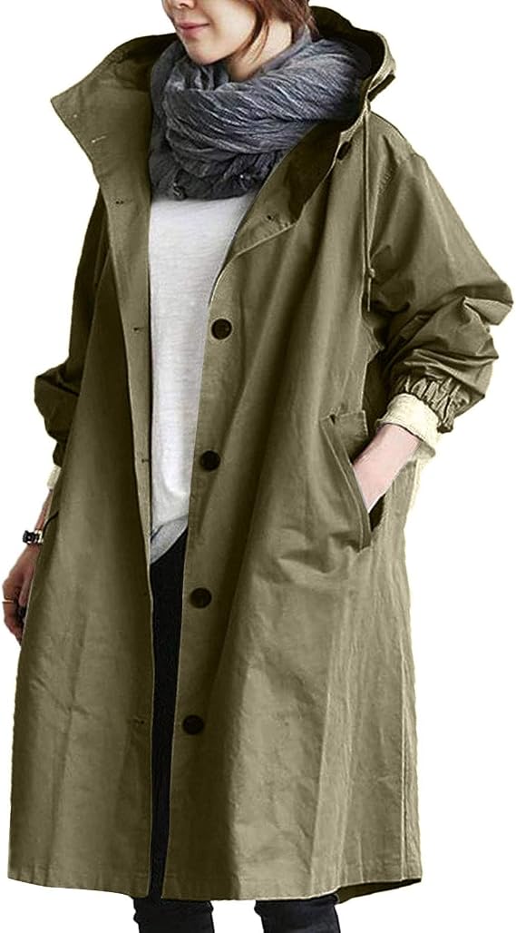 Lightweight Waterproof Jacket Active Outdoor Trench Zipper Hiking Walking Cycling Quick Dry Rain Coats for Women Loose Comfortable Coat Outwear ladies Elegant waterproof jackets