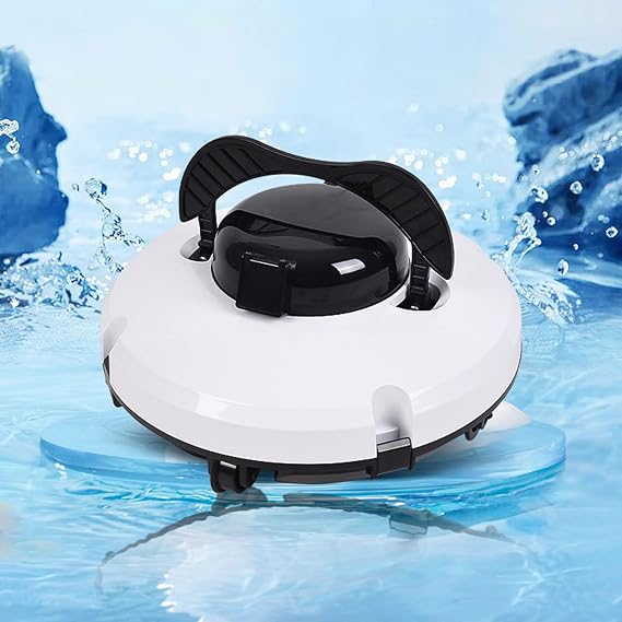 Robotic Pool Vacuum Cleaner, Dual Strong Suction Port, 120min Runtime, Cordless Tangle-Free, Smart Protection System, Ideal for Pools Up to 1000 Sq.ft