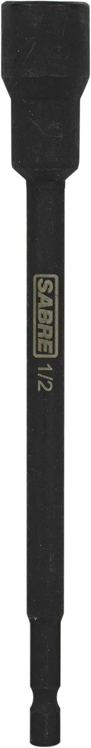 1/2 Inch Impact Magnetic Nut Driver 6 Inch Length, 1/4 Inch Hex Shank, Magnetic Socket Tip (1/2 SAE)