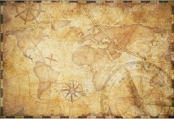 YongFoto 9x6ft Vintage Old Travel World Map Backdrop Parchment Map Pirate Treasure Map Backdrop for Photography Boys Room Decor Wallpaper Welcome Adventure Awaits Decorations Supplies