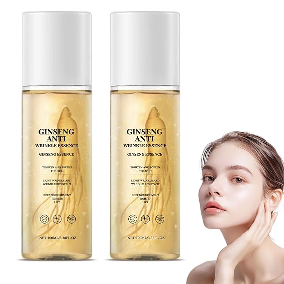 Ginseng Essence Water, Hydrating Anti Wrinkle Ginseng Extract Liquid, Deep Moisture Serum for Face, Firming Moisturizing Skin Care for All Skin Types (1, 2PC)