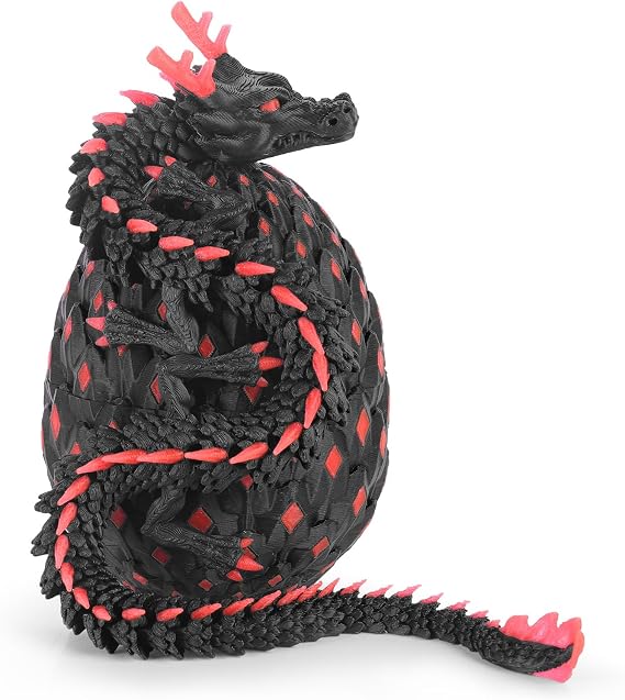 12-inch 3D Printed Dragon Eggs, Glow in The Dark Fidget Toys for Kids & Adults, for Home Office Desk Decor Dark Pink, Pcs, 1
