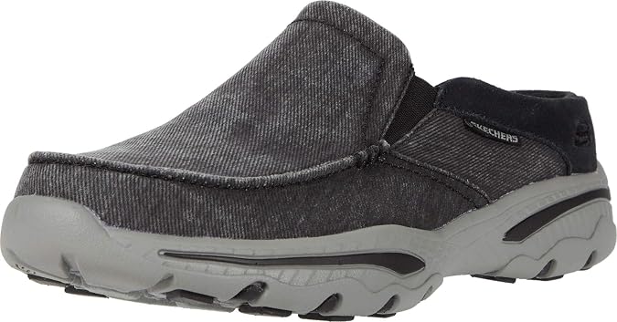 Skechers Men's Creston-Slip On Canvas Loafer, Black, 11 Medium US