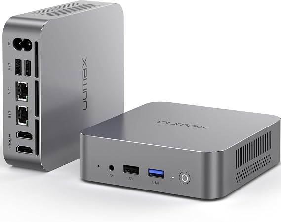 N100 Mini PC, Intel 12th Gen N100(up to 3.4GHz), 16GB DDR4 500GB SSD Dual LAN Mini Computers, Build-in Power Supply Mini PC Support 4K Dual Display/USB3.2/WiFi 5/BT5/Gigabit Ethernet Home/Office