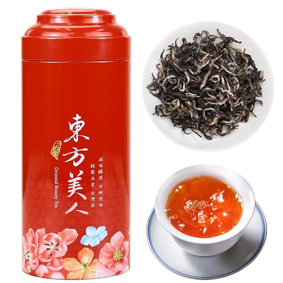 Yuexi Taiwan Oriental Beauty Oolong Tea 100g/3.5oz, White Oolong Loose Leaf with Natural Honey Floral Taste, 125 Cups Hand Harvested & Slow Charcoal Roasted High Mountain Tea,