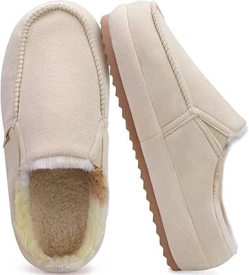 KuaiLu Womens Clog Slippers Cozy Warm Plush Lined With Arch Support Suede Faux Fur House ladies Bedroom Slippers Comfortable Memory Foam Slip-on Womans Home Shoes