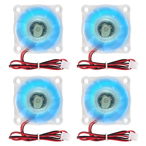 4PCS Cooling Fan 12V 4010 40x40x10MM DC 12V Brushless Cooling Fans 40mm Fan Blue LED Cooler Fan 2 Pin for 3D Printer
