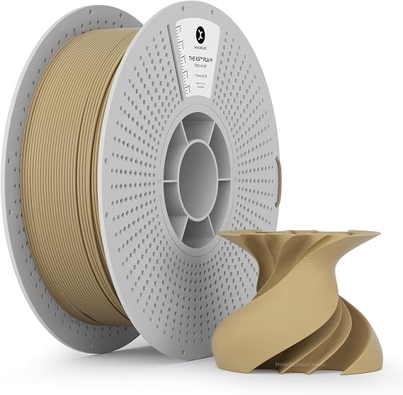 kexcelled Mat PLA filament, 1,75 mm +/- 0,03 mm, parlak renk, mat doku, 3D yazıcı filamenti, 1 kg makara (2,2 lbs), çoğu FDM yazıcı için uygun, düzgün sarım, bej
