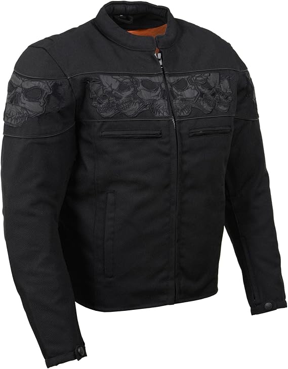 Milwaukee Leather Men's CE Armored Textile Motorcycle Rider Jacket - Year Round Wear