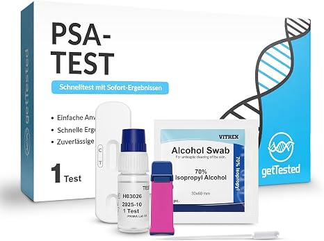 GetTested Home PSA Rapid Test for Men - Prostate Health Check and Self Test Fast 5 Minute Blood Test to Detect Increased PSA Levels