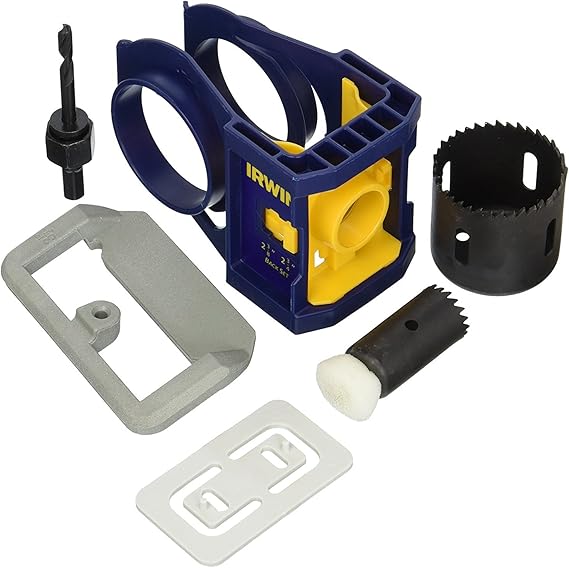 IRWIN Door Lock Installation Kit for Wooden Doors (3111001), Blue