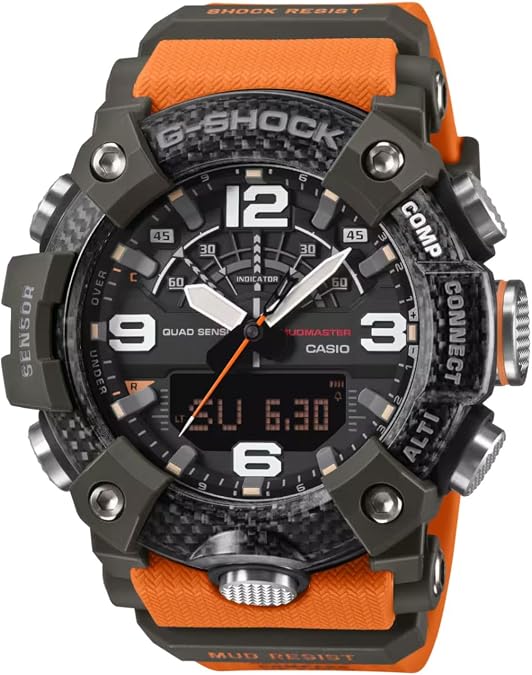 G-Shock GGB100X-1A9 Master of G Mudmaster Quad Sensor Heavy Duty Carbon Orange
