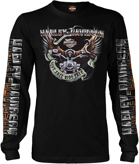 Harley-Davidson Military, Exclusive Overseas Tour Kadena Air Base, Eagle Ride Mens Long Sleeve T-Shirt