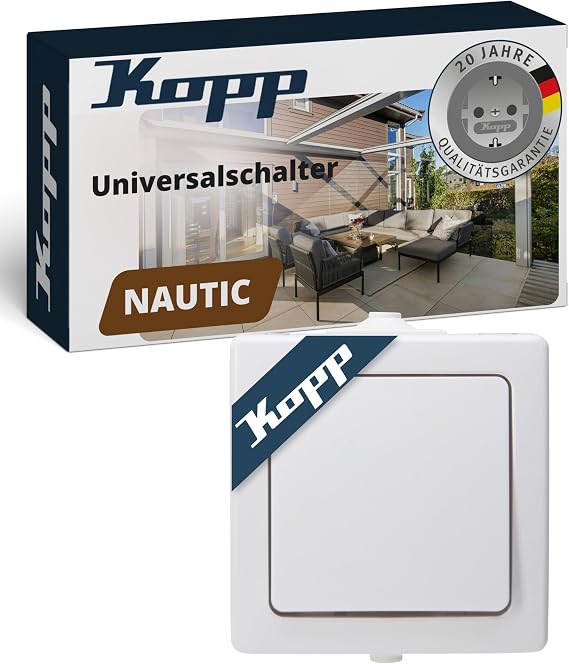 Kopp Nautic Surface-Mounted Wet Room Arctic White Universal Switch (Off and Toggle Switch) 565602002