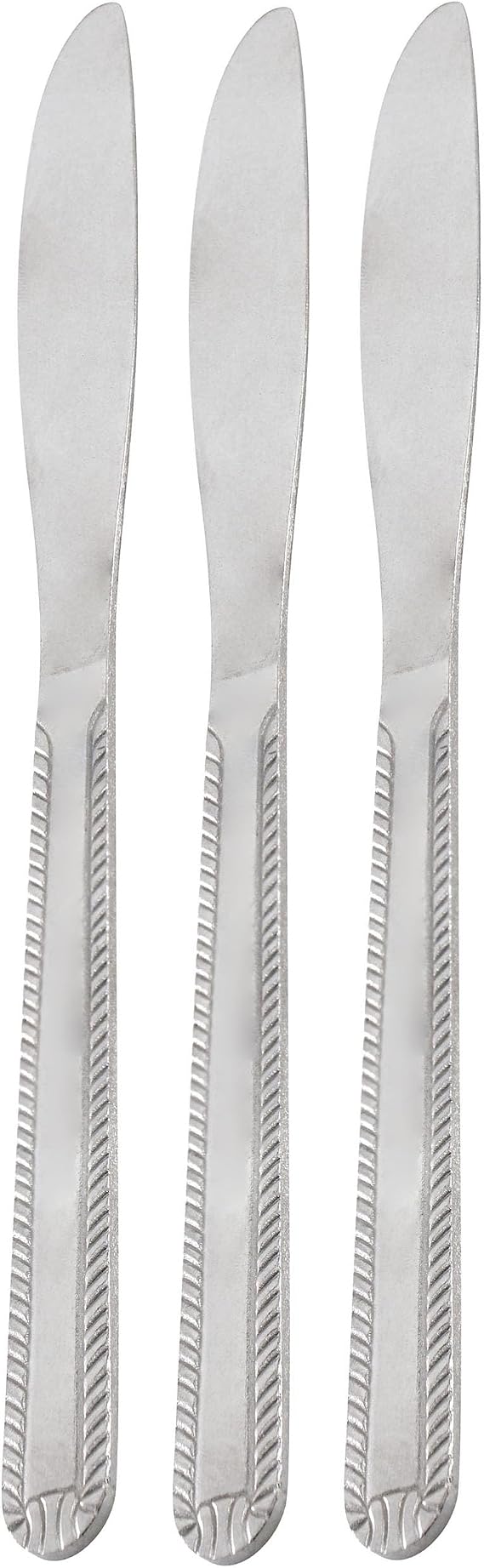 Gibson Home Tustin 3 Piece Stainless Steel Dinner Knife Flatware Set in Silver