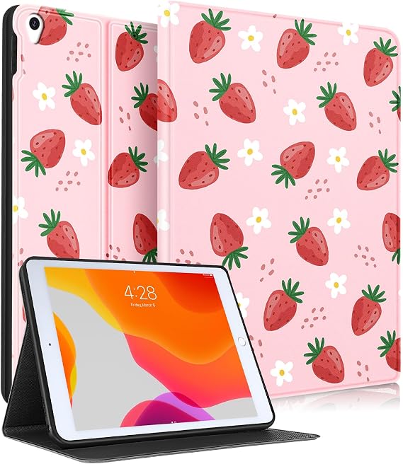 Uppuppy for iPad Air 3rd Generation Case, for Apple iPad Pro 10.5 Inch Case Cute Kids Girls Women Girly Kawaii Teens Strawberry Pretty Unique Design Cover for iPad Air 3 Gen 2019, Pro 10.5 Cases