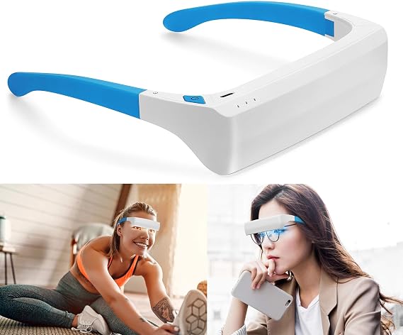 Light Therapy Glasses, Portable & Wearable UV-Free Blue White (2 in 1) LED Light Therapy Lamp, Natural Relief for Good Sleep, Happy Mood, Boost Energy and Jet Lag (Glasses-Pro)