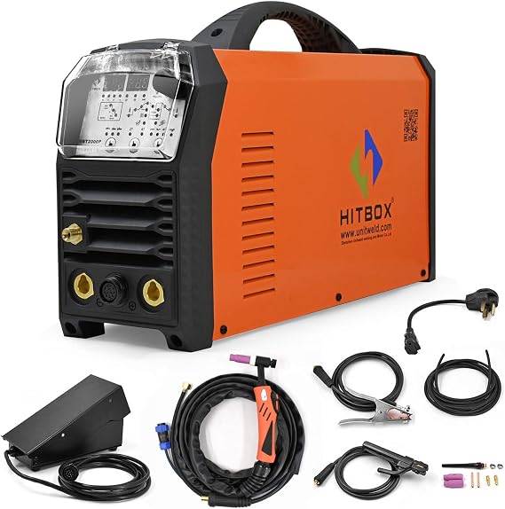 HITBOX TIG Welder AC/DC PFC Wide Voltage 65-265V 200A Pulse TIG Stick 4 in 1 Multifunction High Frequency Iron Aluminum TIG Welding Machine