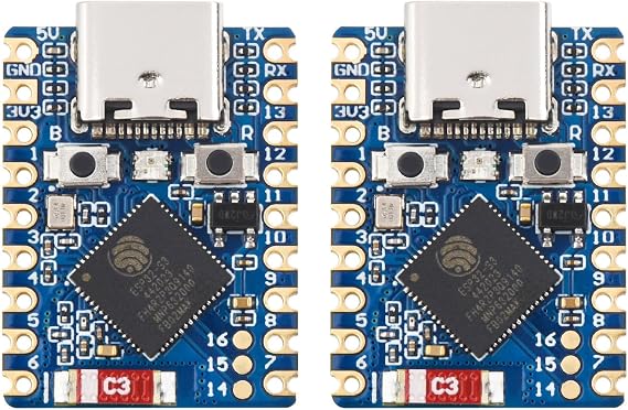 Waveshare ESP32-S3 Mini Development Board(2pcs), Based On ESP32-S3FH4R2 Dual-Core Processor, 240MHz Running Frequency, 2.4GHz Wi-Fi