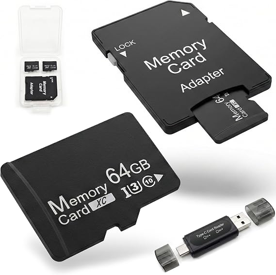 64GB Micro SD Card 2-Pack for Dash Cam&Security Camera, A1 U3 V30 Class 10