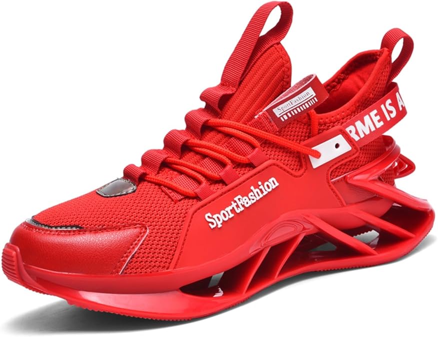 Large Size Fashionable Men's Blade Running and Tennis Workout Sneakers Offer Shock Absorption Comfort and Show Trendy Style