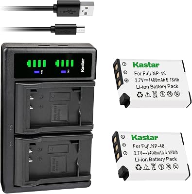 Kastar 2-Pack Battery and LTD2 USB Charger Replacement for Fujifilm NP-48 FNP-48 NP48 FNP48 Battery, Fujifilm XQ1 Digital Camera, Fujifilm XQ2 Digital Camera
