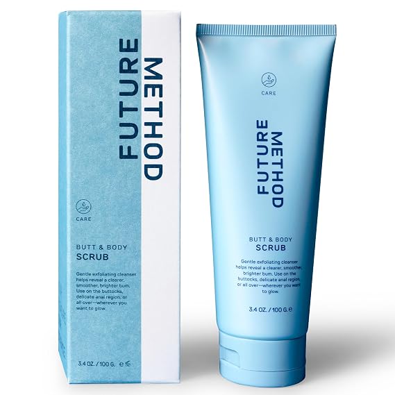 Body Scrub Exfoliating Cleanser - Butt Scrub with Hyaluronic Acid, Jojoba Oil, Vitamin C - Clarifying & Hydrating Butt Exfoliator, 3.04 oz (Pack of 1)