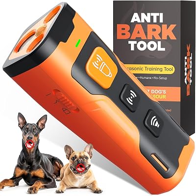 Dog Bark Deterrent Devices,Anti Barking Device for Dogs 23ft Safe Range,Ultrasonic Bark Stopper with 3X Emitters,Rechargeable Dog Barking Silencer-Portable Indoor & Outdoor