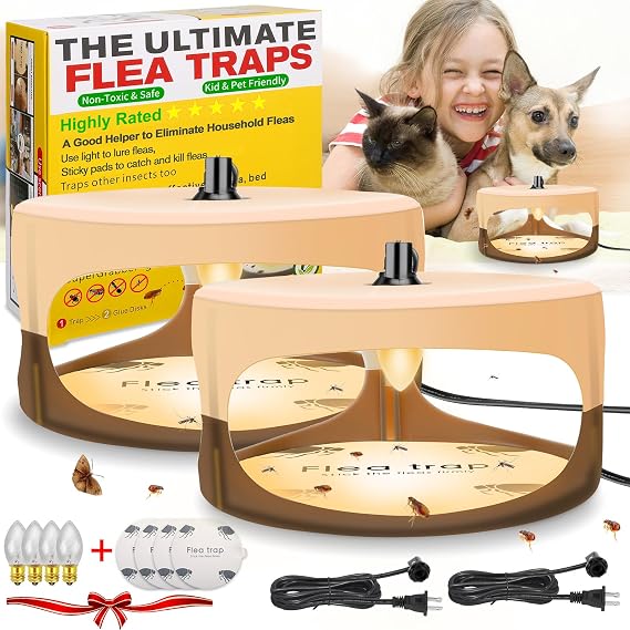 Flea Traps for Inside Your Home,New Bed Bug Trap with Light Refills
