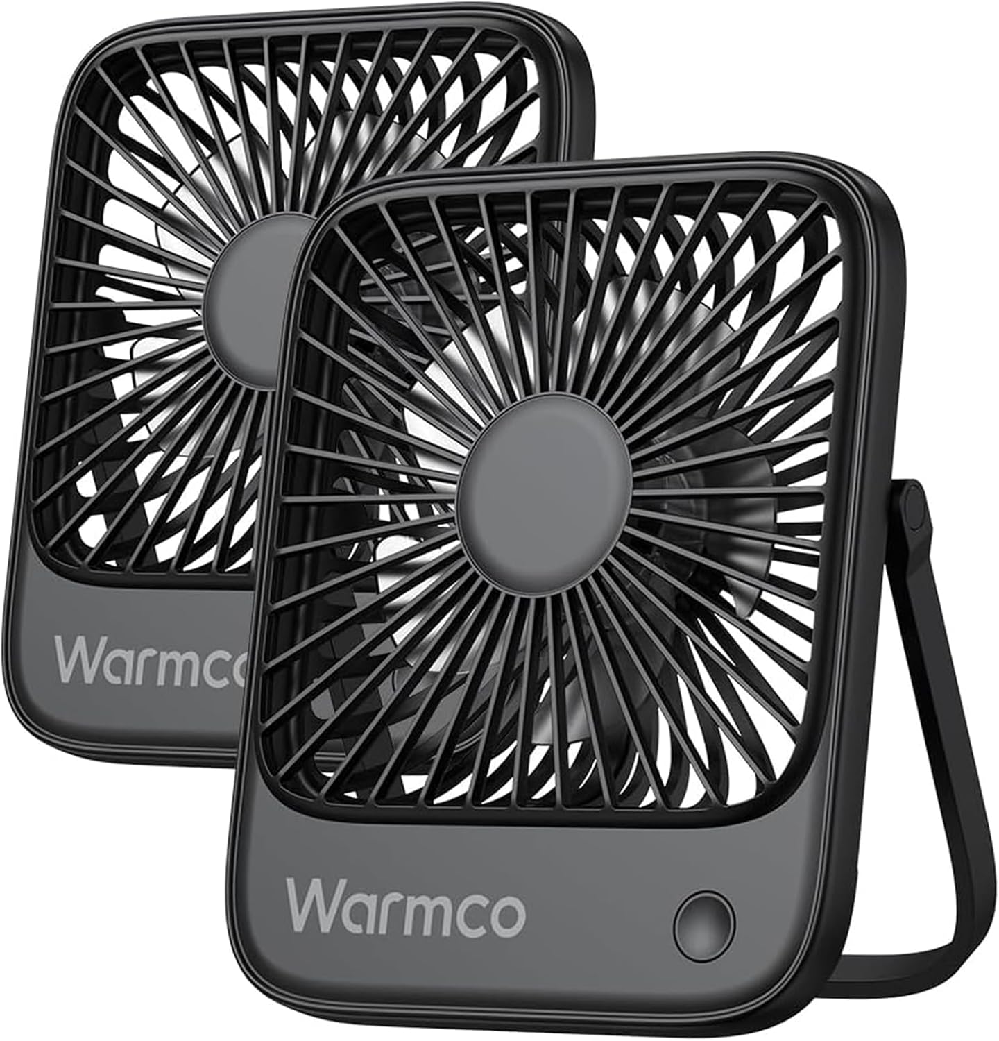 Warmco D1 Masaüstü Vantilatör USB ve Type-C Bağlantılı Taşınabilir Ultra İnce Soğutucu Fan Siyah 3 Kademeli Ayarlanabilir Katlanabilir Stand