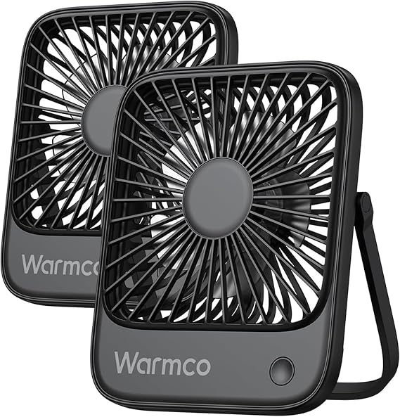 Warmco D1 Masaüstü Vantilatör USB ve Type-C Bağlantılı Taşınabilir Ultra İnce Soğutucu Fan Siyah 3 Kademeli Ayarlanabilir Katlanabilir Stand